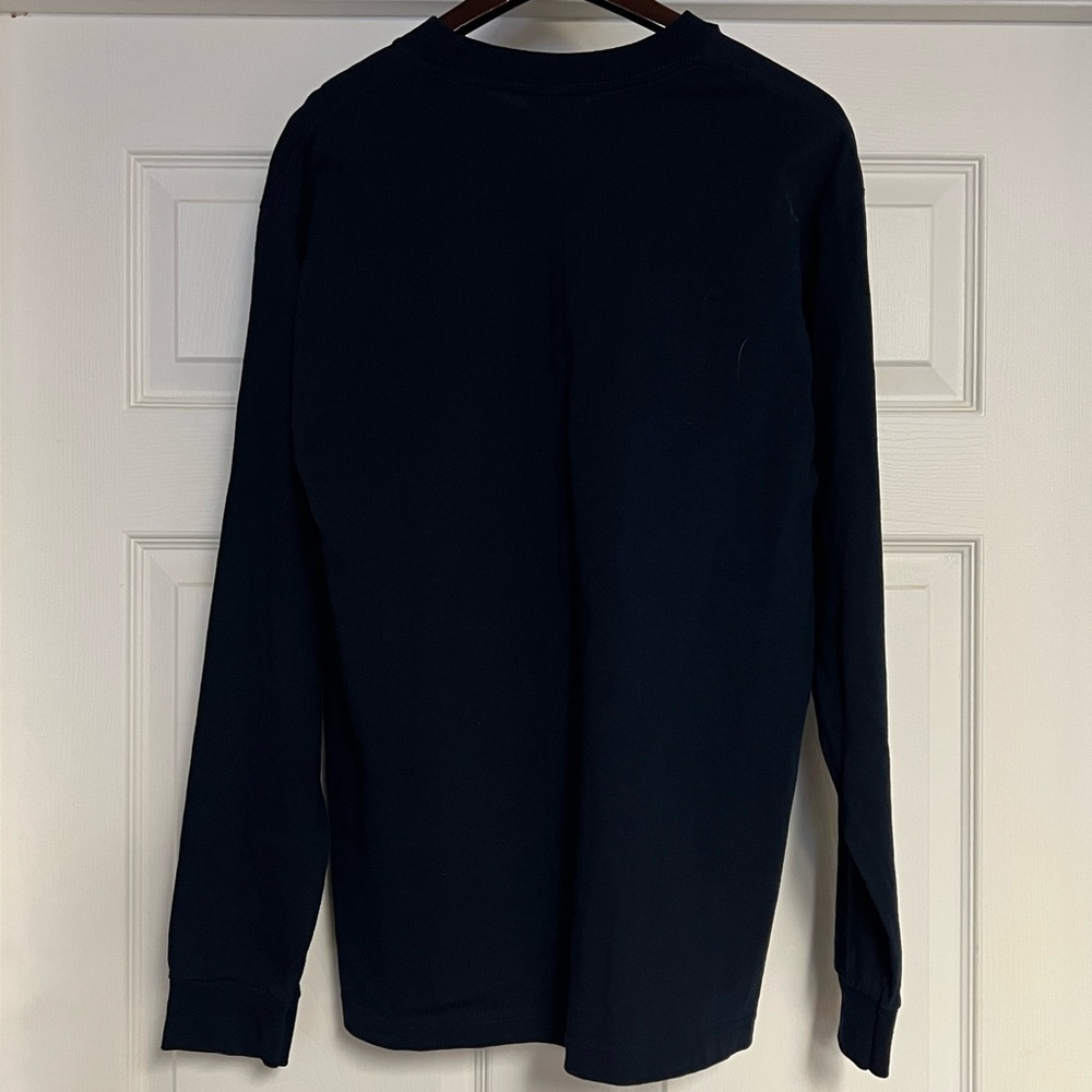 Bayside Navy " Sled Naked" Navy Long Sleeve Graphic Tee Size: Large - Picture 2 of 8
